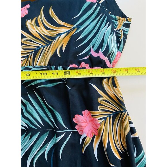 Shein Curve Women's Size 0XL Sleeveless Midi Dress Tropical Print Aloha Sundress - Picture 7 of 8